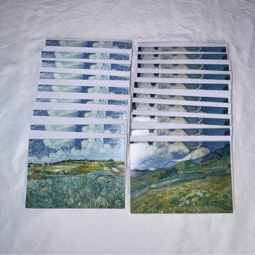 19 Blue-Green Vincent van Gogh Landscape art blank not cards in box - Picture 2 of 6